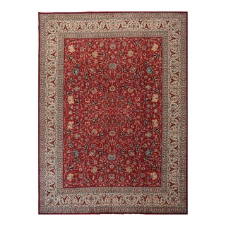 1950s Old Persian Tabriz Area Rug 11x14 For Sale