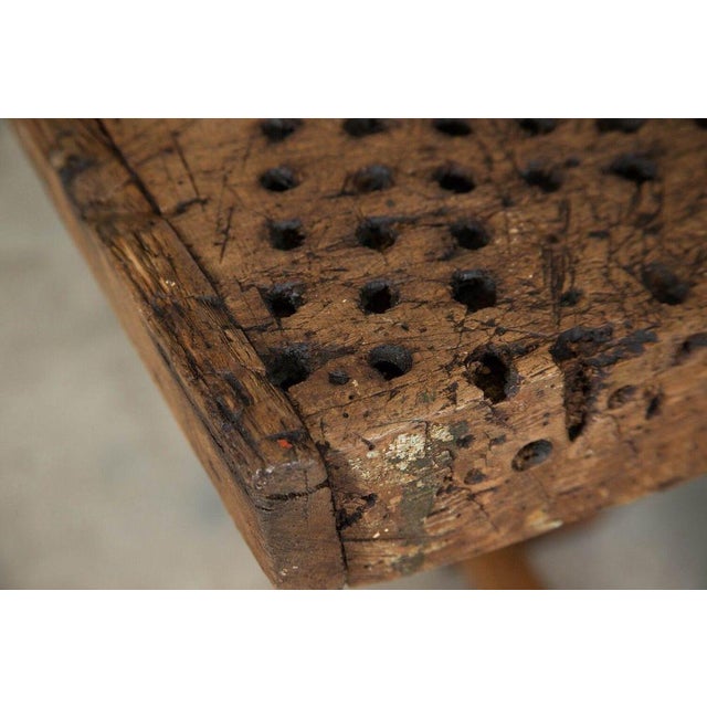 19thc French Elm Cobblers Bench Console, 1890 For Sale - Image 15 of 18