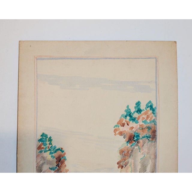 Original 1956 watercolor painting on artist board by mid-century American artist and illustrator Edward A. Davidson...
