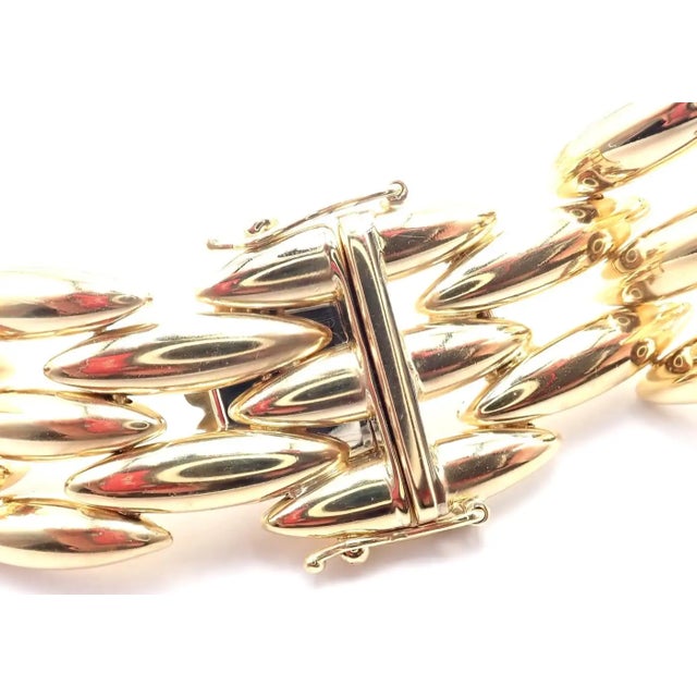 Late 20th Century Cartier Five-Row Gentiane Rice Wide Yellow Gold Link Necklace For Sale In Philadelphia - Image 6 of 8