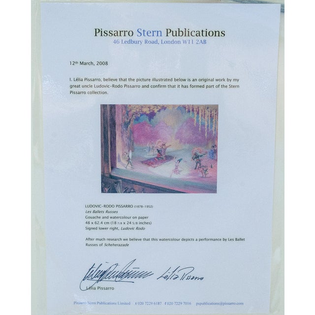 Early 20th Century Ludovic-Rodo Pissarro - Les Ballets Russes, Gouache and Watercolor on Paper For Sale - Image 4 of 4