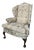 Large Mahogany Framed Wing Armchair For Sale