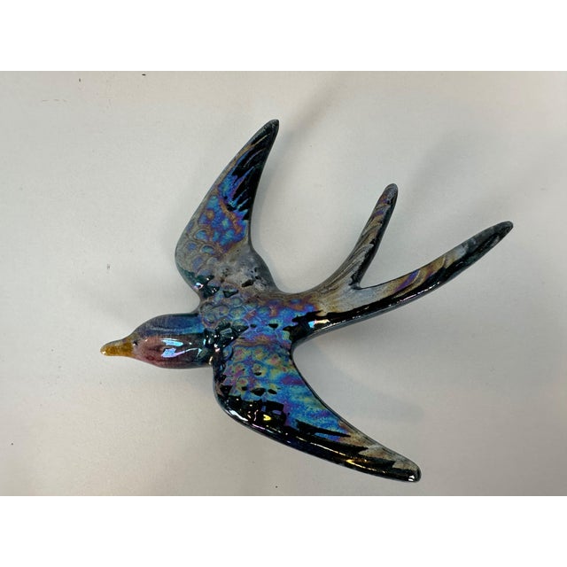 Blue Mid-Century Modern German Ceramic Wall Swallows, 1960s, Set of 7 For Sale - Image 8 of 18