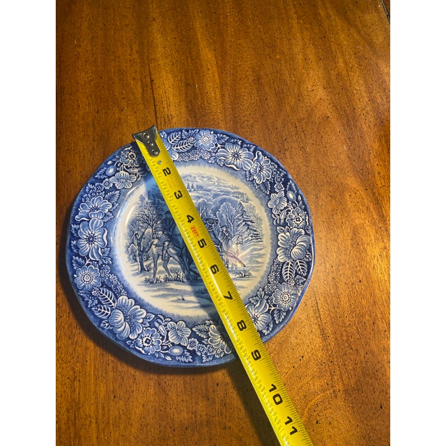 2 Staffordshire England Liberty Blue 8 3/4” luncheon plates, ironstone, no chips, cracks, or crazing, made in England,...