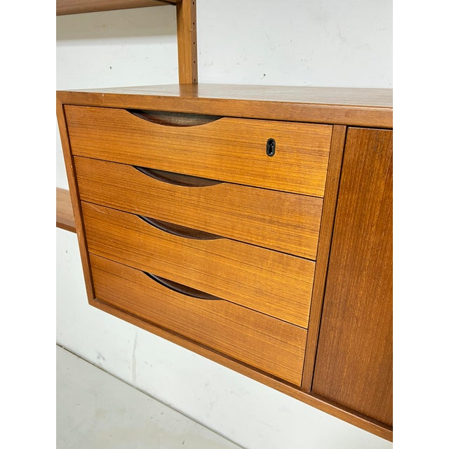 C. 1960s Torbjorn Afdal Five Bay Teak Wall Mounted Shelving (W/ Corner) Unit For Sale - Image 9 of 12