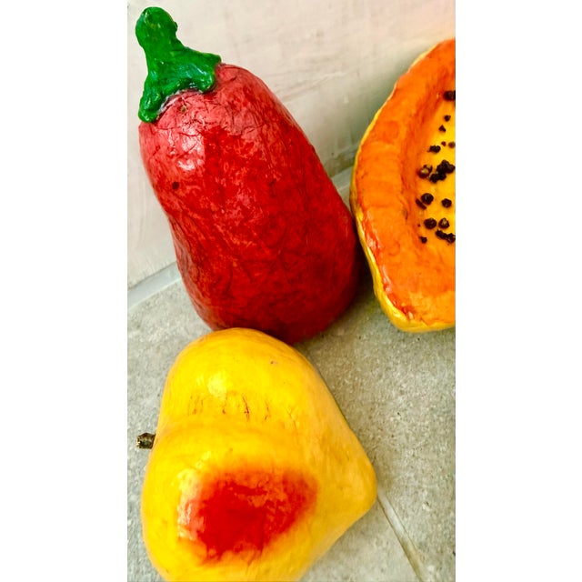 Vintage Mexican Folk Art Paper Mâché Fruits and Vegetables for Kitchen Styling- Set of 10 For Sale - Image 11 of 12