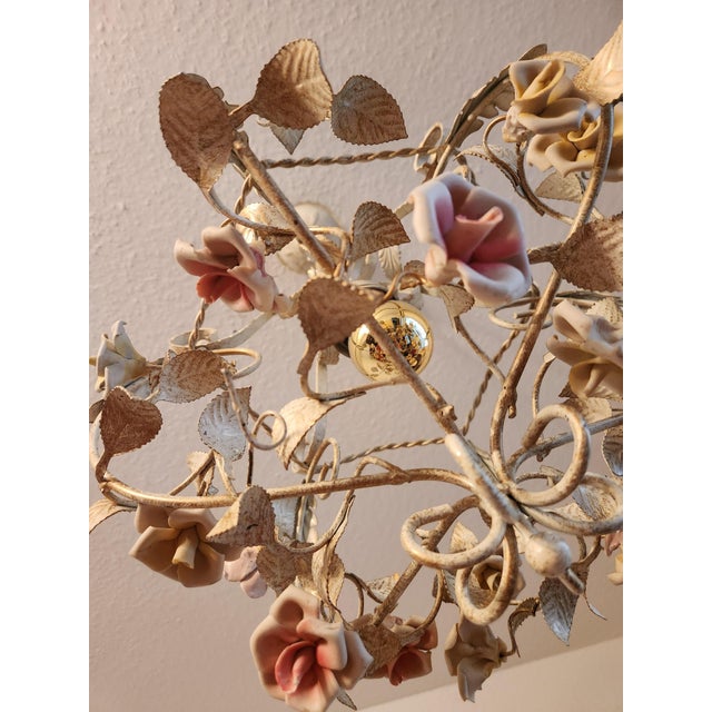 Vintage Hand-Forged Toleware Pendant Lamp, 1950s For Sale - Image 14 of 18