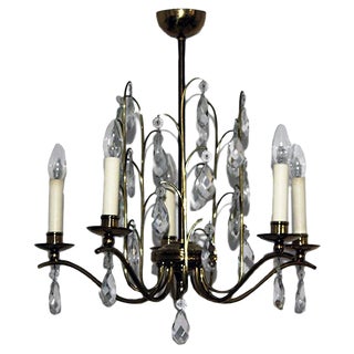 Crystal Chandelier, 1950s For Sale