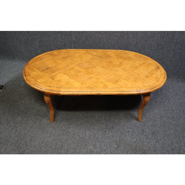 French Country French Style Parquetry Coffee Table For Sale - Image 3 of 8