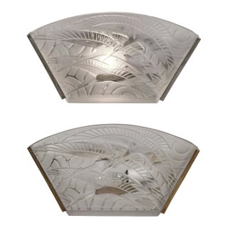 1930s Pierre d'Avesn Lorrain Daum French Art Deco Wall Sconces #1 - A Pair For Sale