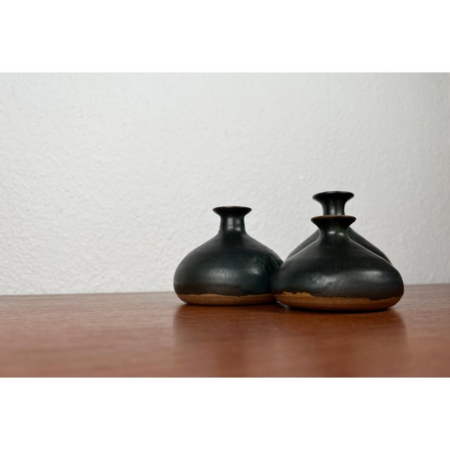 Mid-Century Modern German Studio Pottery Triple Vase by Cornelia Griess, Hamburg, 1960s For Sale - Image 16 of 18