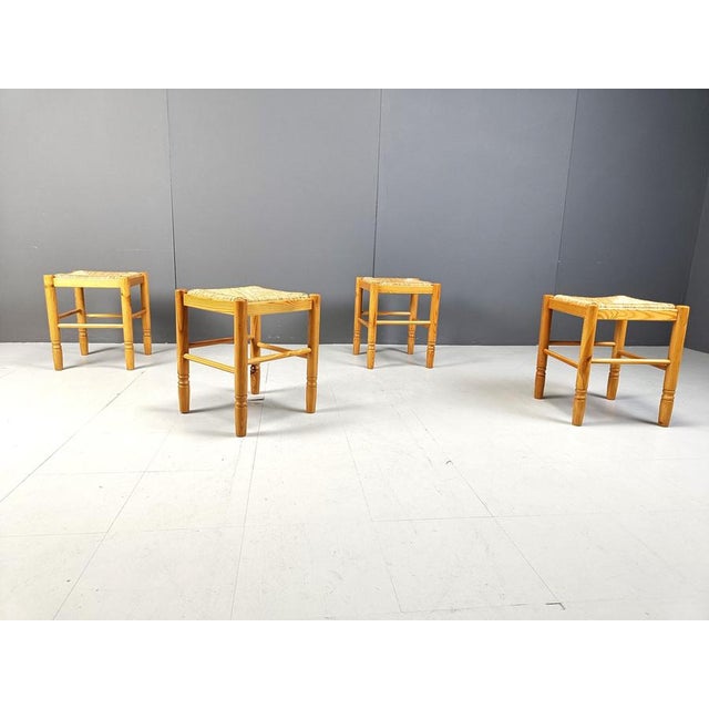 Vintage Wicker Stools, 1960s, Set of 4 For Sale - Image 9 of 11