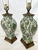 Chinoiserie Mid 20th Century Chinoiserie Hand Painted Green Floral Vintage Lamps – A Pair For Sale - Image 3 of 10