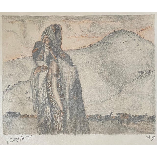 Folk Art Abel Pann, Abel Pann Israeli Bezalel School Lithograph Judaica Biblical Print Jewish Art For Sale - Image 3 of 7