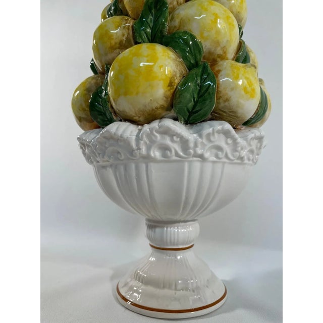 Large Vintage Italian Ceramic Lemon Topiary For Sale - Image 10 of 14
