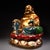 1980s Hand-Painted Gilt Solid Copper Laughing Buddha Statue, Seated Maitreya Buddha on Lotus Base, Chinoiserie Sculpture For Sale In Los Angeles - Image 6 of 10