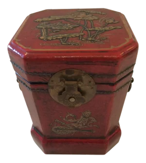 Chinoiserie Leather Embossed Decorative Box