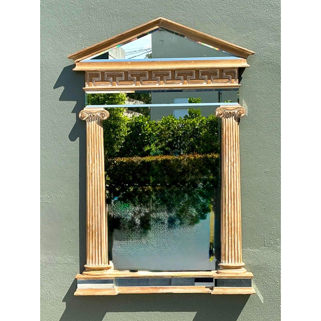 Labarge Vintage LaBarge Greek Key Pediment Mirror For Sale - Image 4 of 12