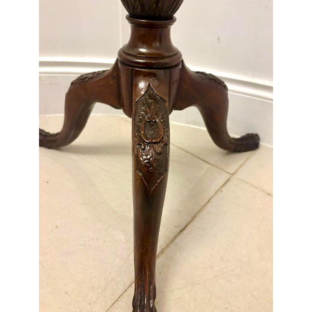 Antique Victorian Carved Mahogany Plant Stand, 1880s For Sale - Image 4 of 11