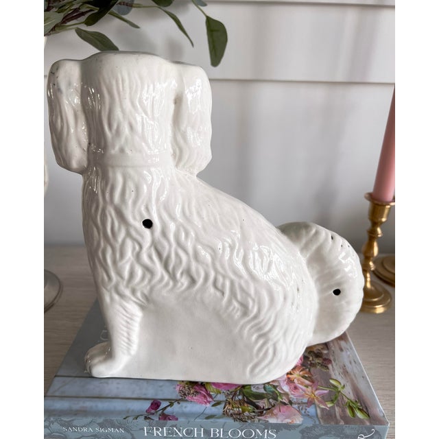 Late 19th Century Antique Staffordshire Spaniel Figurine For Sale - Image 5 of 11