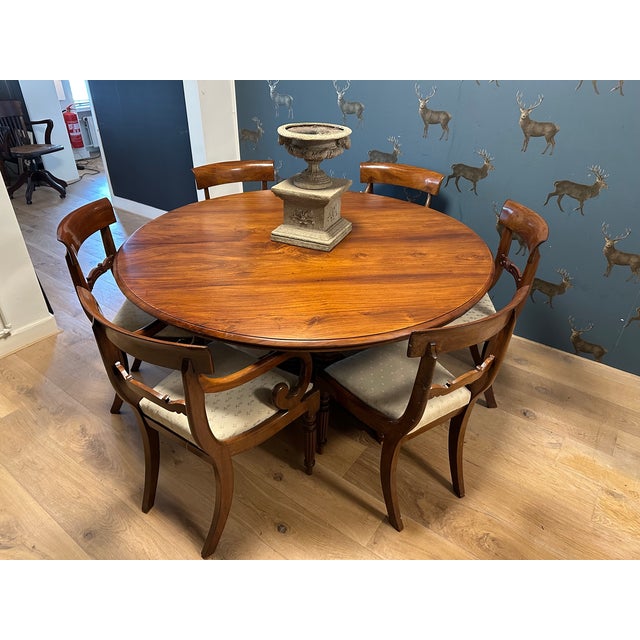 Tan Large English Round Table For Sale - Image 8 of 14