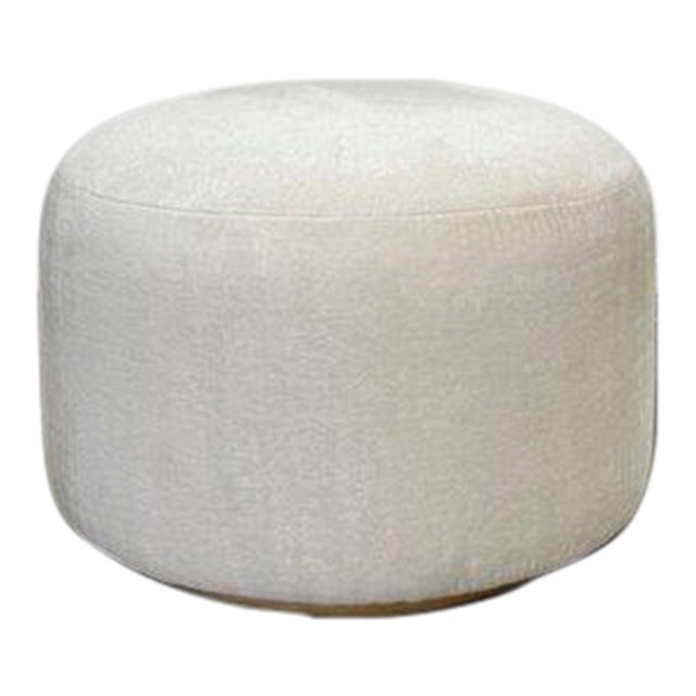 Modern White Mohair Ottoman For Sale