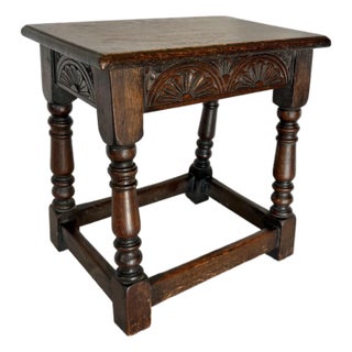 18th Century English Oak Joint Stool For Sale
