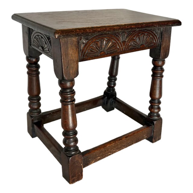18th Century English Oak Joint Stool For Sale