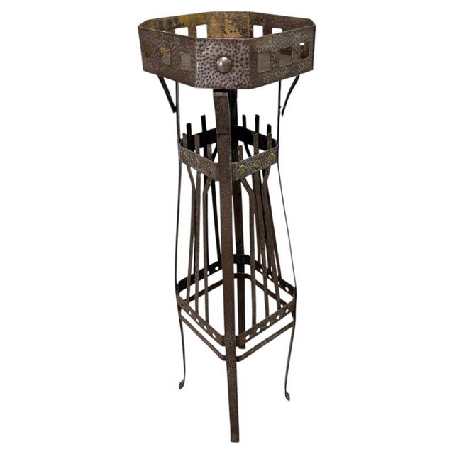 Art Nouveau Wrought Iron Plant Stand in the style of Wiener Werkstätte, 1890s For Sale - Image 12 of 12