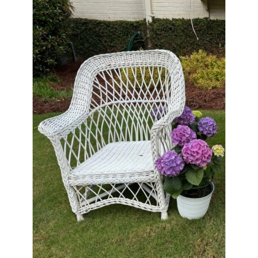American Bar Harbor Wicker Chair For Sale - Image 3 of 3