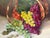 1970s Large Vintage Mid Century Original Painting of Grapes Tumbling From a Basket For Sale - Image 5 of 9