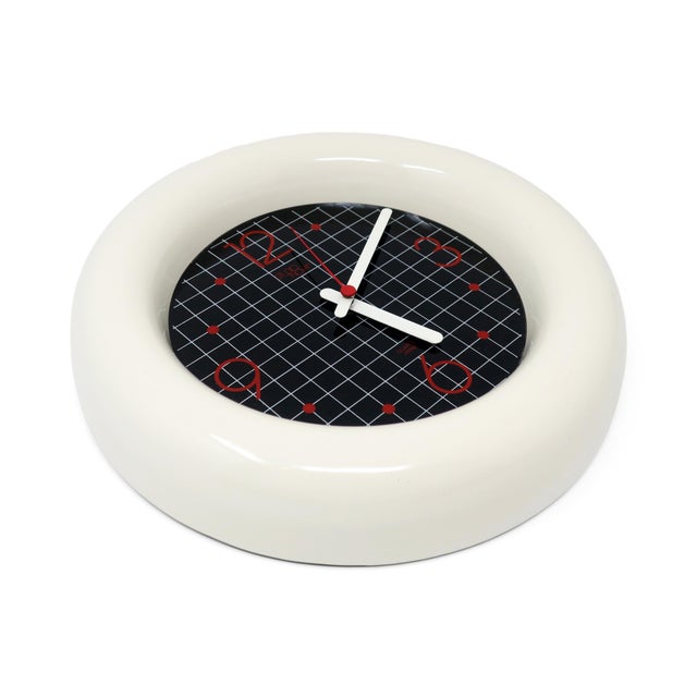 1980s Graphic Ceramic Wall Clock by Studio Nova Japan For Sale - Image 4 of 5