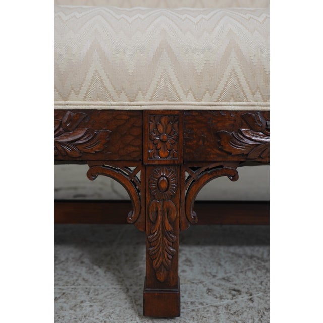 Georgian Nicely Carved Mahogany Upholstered Loveseat For Sale - Image 11 of 18