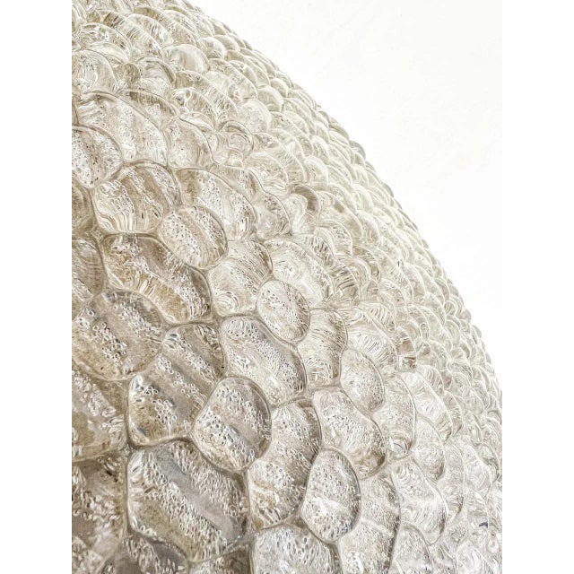 Mid-Century Modern Large Mid-Century Textured Glass Flush Mount Ceiling Lamp from Hustadt Leuchten, 1970s For Sale - Image 3 of 8