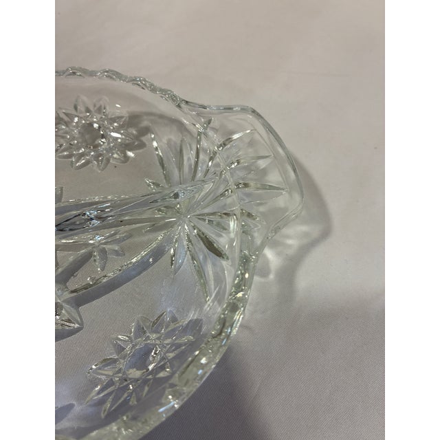 Glass Mid 20th Century Anchor Hocking Pressed Glass Relish Dish, Star of David Pattern For Sale - Image 7 of 8