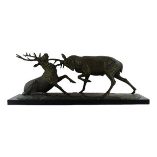 Fighting Deer Colossal Sculpture by Irénée Rochard, France For Sale