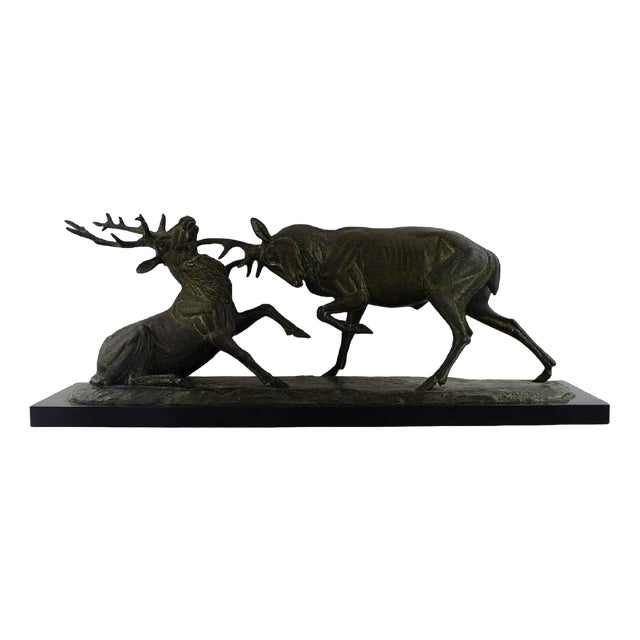 Fighting Deer Colossal Sculpture by Irénée Rochard, France For Sale