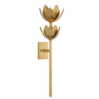 Julie Neill for Visual Comfort Signature Alberto Large Two Tier Sconce in Antique-Burnished Brass For Sale