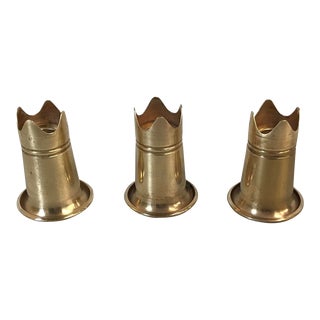 Vintage Petite Brass Candle Holders - Set of 3 For Sale