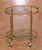 French Mid-Century French Brass Oval Bar Cart With Bottle Holder and Glass Shelf For Sale - Image 3 of 7