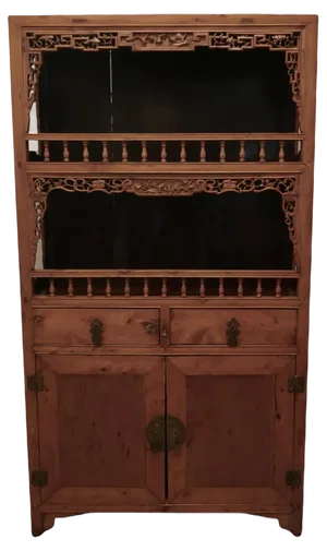 Oriental Carved Open Chest of Drawers from Befos