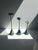 Postmodern Postmodern Marble and Brass Candlesticks attributed to Christian De Beaumont, 1980s, Set of 3 For Sale - Image 3 of 6