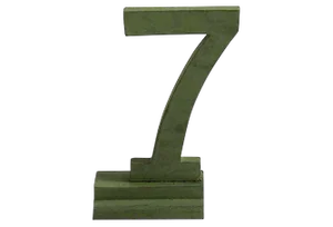 Vintage Green Number 7 on Stand