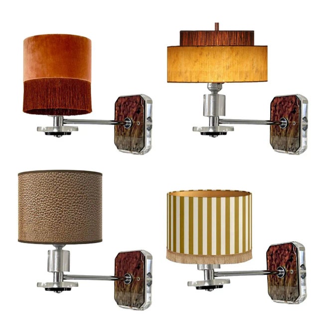 Vintage MCM Lucite & Tortoise Shell Acrylic Wall Lamp Sconce For Sale - Image 12 of 12