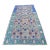1960s Floral Design Modern Blue and Gray Vintage Aztec Rug For Sale