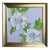 Original Framed Daisy Garden Painting, White Blue Green Floral Wall Art, Oil on Canvas in Gold Frame, 14x14 Maximalist Boho Home Decor For Sale