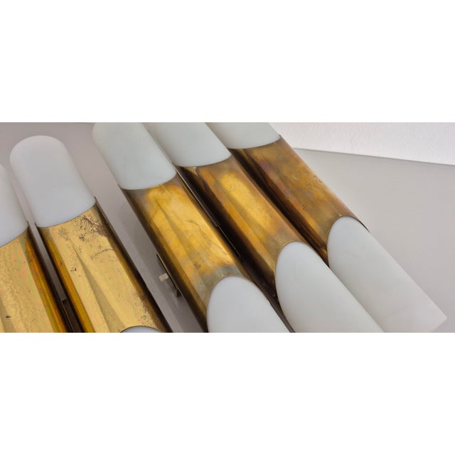 Opal Glass and Brass Wall Sconces by Rolf Krüger for Paul Neuhaus Leuchten, Germany, 1960s, Set of 3 For Sale - Image 10 of 14