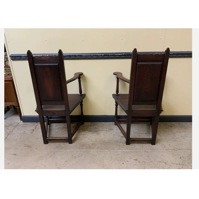 Late 19th Century Antique Neo-Gothic Armchairs, 1880 For Sale - Image 5 of 8
