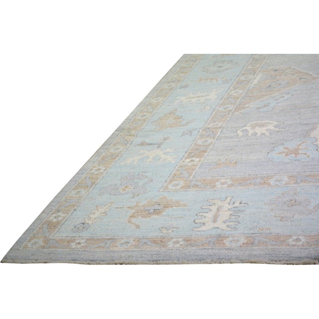 2010s Contemporary Oushak Hand Knotted Wool Rug,12'1"X14'10" For Sale - Image 5 of 6