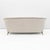 Beige Mid-Century French Art Deco Style Sofa with Brass Details, 1950s For Sale - Image 8 of 10